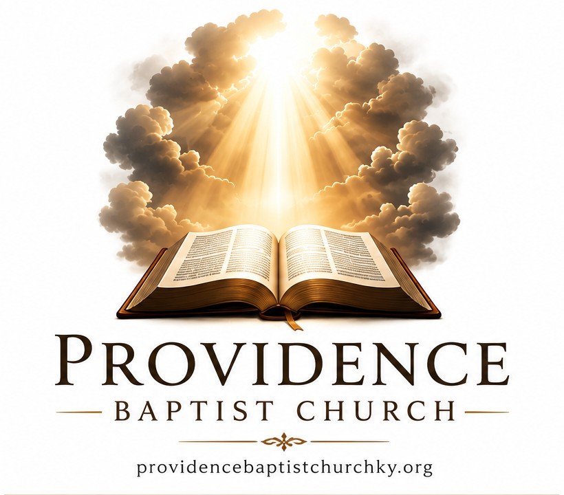Providence Baptist Church — an open Bible beneath light breaking through the clouds