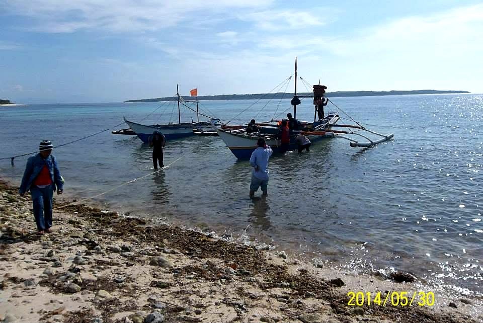 Unloading the boat.