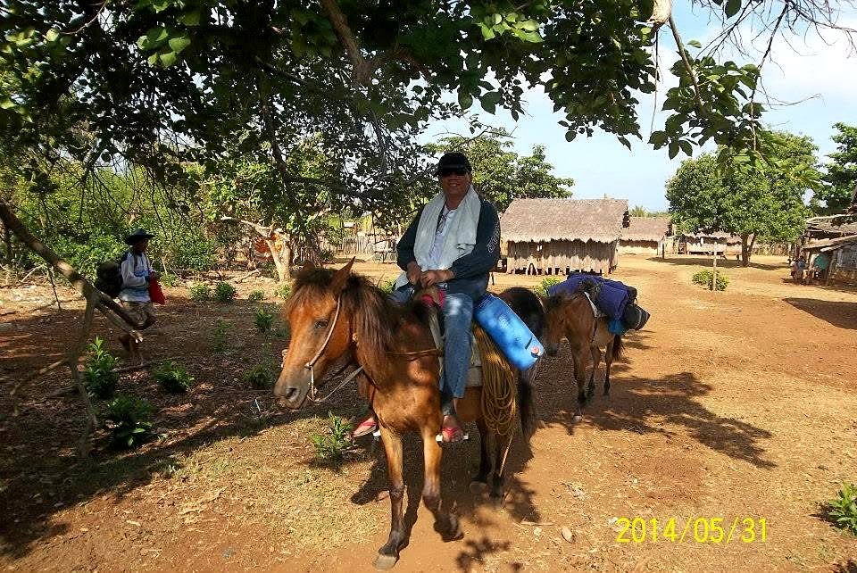 They wanted me to ride the horse but I was to "fat" to fit in the saddle.