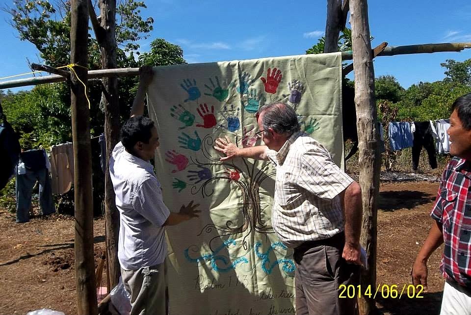 I presented to them a gift from my church, a cloth prepared by Sister Maris Elkeberry a member of my church. It is a tree with a hand print of each member of Providence Baptist church.